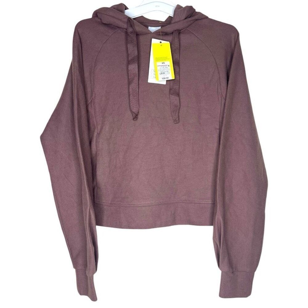 NEW All in Motion Brown Cozy Rib Hoodie XS - Picture 2 of 7